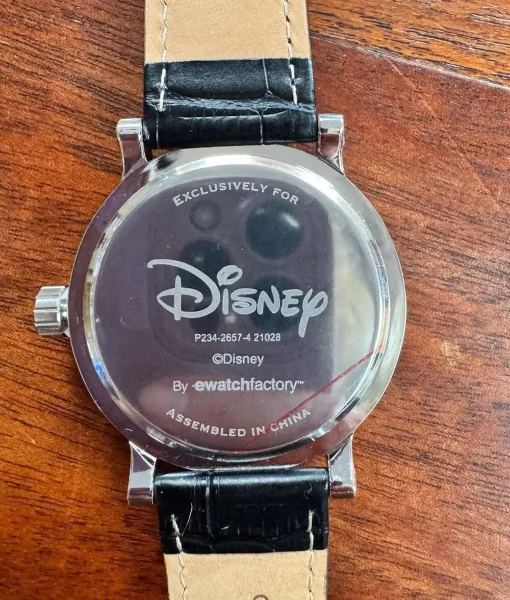 Disney Mickey Mouse Watch Roman Numerals Genuine Leather WatchFactory New
